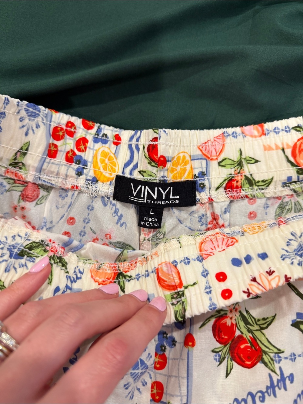 Women’s Printed Summer Shorts - White Floral & Fruit from Target - Picture 2 of 3